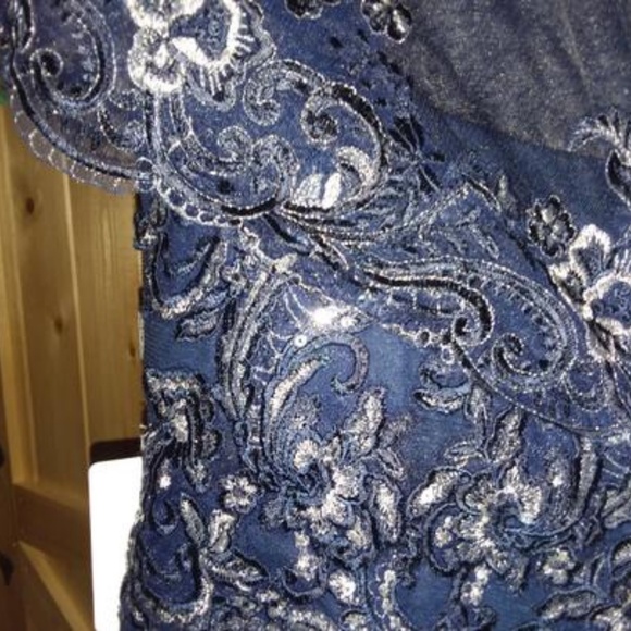 JJ's House Navy Chiffon/Lace MOB/Bridesmaid Dress - Picture 5 of 8